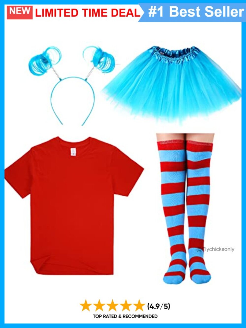 Womens Tulle Tutu Cosplay Costume Set T-Shirt Skirt Headband Socks